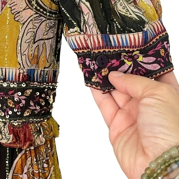 GUC Verb by Anthropologie Tunic/dress, beads, sequins, multicolour, size XSmall - Picture 7 of 17